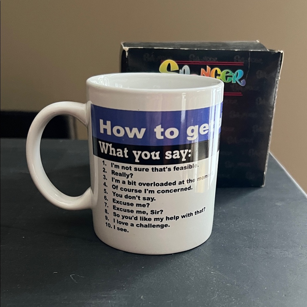 Spencer Gifts Mug Office gift New Job Boss Employee Office Spouse Manager